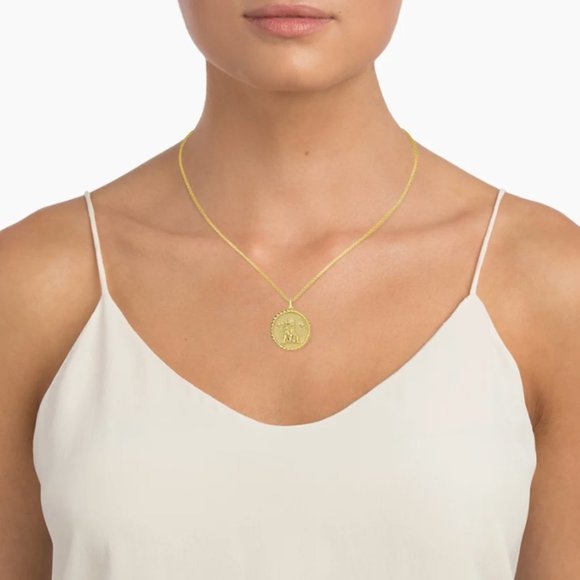 Leo Zodiac Diamond Pendant 14K Yellow Gold & Diamond - Picture 4 of 5